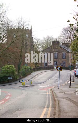 Grade 1 classé au début du 14th siècle église de St Thomas le Martyr.Église paroissiale d'Upholland sur la rue de l'église, Banque D'Images