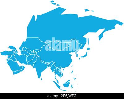 Carte politique infographique vectorielle très simplifiée de l'Asie. Illustration de Vecteur