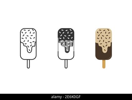 Icônes de crème glacée Illustration de Vecteur