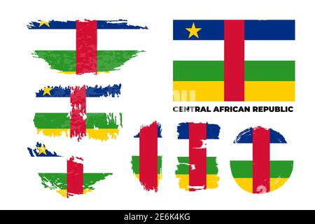 Drapeau de la République centrafricaine illustration de vecteur lumineux et coloré. Illustration de Vecteur