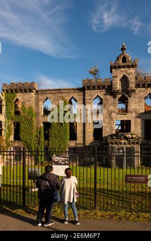 L'hôpital de la variole de Roosevelt Island ruine New York Banque D'Images