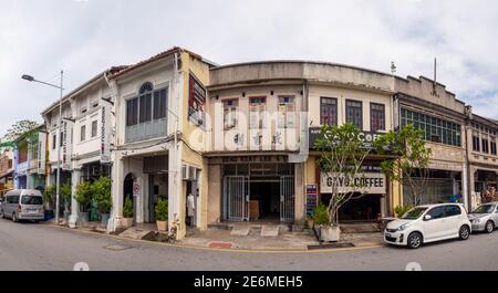George Town, Penang, Malaisie: Ville historique rues animées plein de magasins et maisons coloniales et de la nourriture de rue Banque D'Images