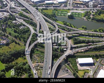 Vue aérienne de Spaghetti Junction (échangeur de Gravelly Hill) à Birmingham Banque D'Images