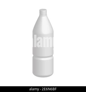 Icône Bottle 3D. Maquette pour bouteille d'eau ou de lait. Vecteur isolé sur blanc Illustration de Vecteur