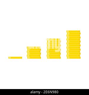 Pièces d'or. Icône or plate. Économie, finance, concept monétaire. Illustration vectorielle de symbole de richesse isolée sur blanc Illustration de Vecteur