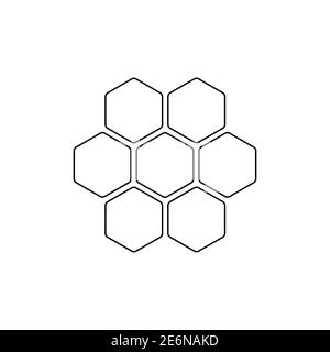 Icône de peigne à miel. Symbole de la ligne du peigne à miel. Signe hexagonal. Illustration vectorielle isolée sur blanc. Illustration de Vecteur