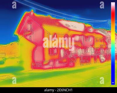 L'image thermique montre la perte à la maison Banque D'Images