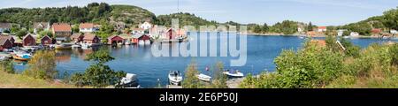 Panorama du village pittoresque de Farestad sur l'île de Skjernoy En Norvège Banque D'Images