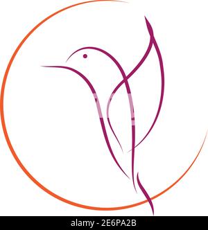 Colibri de couleur, colibri, animal, oiseau, logo Illustration de Vecteur