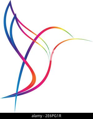 Colibri de couleur, colibri, animal, oiseau, logo Illustration de Vecteur