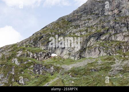 Détail de la montagne surcultivée de Synshorn dans le parc national de Jotunheimen En Norvège Banque D'Images