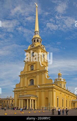 Cathédrale Pierre-et-Paul, cathédrale orthodoxe russe à l'intérieur de la forteresse Pierre-et-Paul à Saint-Pétersbourg, en Russie Banque D'Images