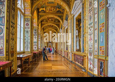 Raphael loggias pour reproduire la loggia dans le Palais apostolique de Rome dans le Palais d'hiver / Musée de l'Ermitage à Saint-Pétersbourg, Russie Banque D'Images