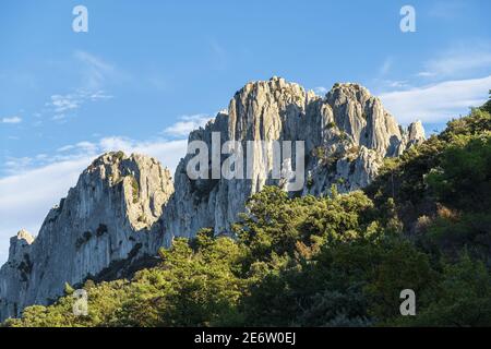 La France, Vaucluse, Gigondas, Dentelles de Montmirail Banque D'Images