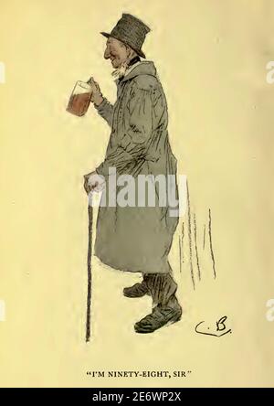 Vintage George Belcher illustration intitulée Je suis Ninety huit Sir Banque D'Images