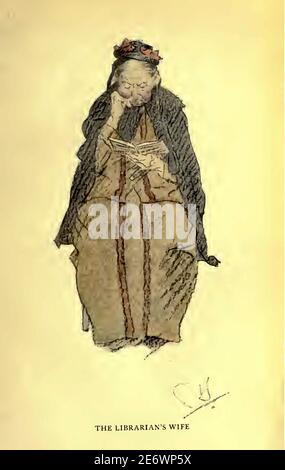 Vintage George Belcher illustration intitulée la femme des bibliothécaires Banque D'Images