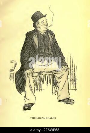 Illustration George Belcher d'époque intitulée le concessionnaire local Banque D'Images