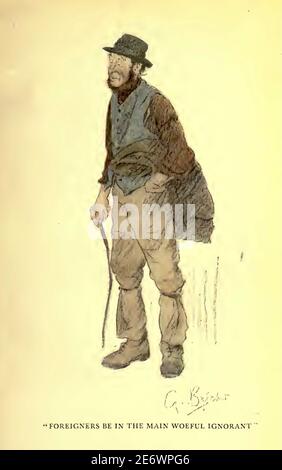 Vintage George Belcher illustration intitulée étrangers dans le main être Ignorant lamenteuse Banque D'Images