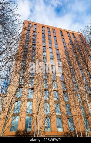 L'Emporium, bâtiment moderne d'hébergement étudiant, Millennium point, Birmingham, Royaume-Uni Banque D'Images