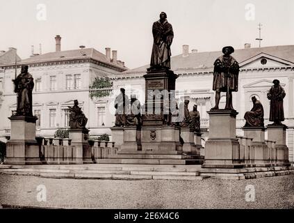 Vintage 19e siècle / 1900 photographie: Worms, une ville en Rhénanie-Palatinat, Allemagne, situé sur le Rhin supérieur à environ 60 kilomètres au sud-sud-ouest de Francfort-sur-le-main. Banque D'Images