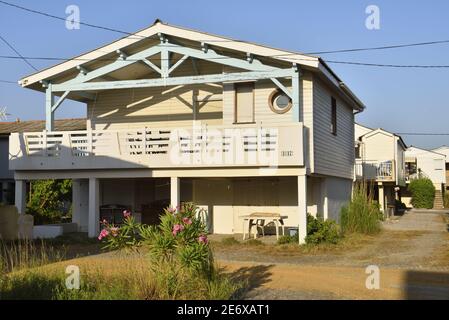 France, Aude, Gruissan, les chalets Banque D'Images