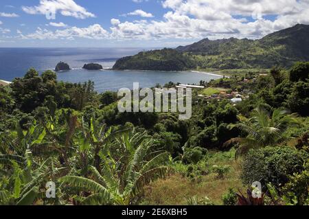 Caraïbes, île de la Dominique, Château-Bruce, la vieille plantation a tourné village Banque D'Images