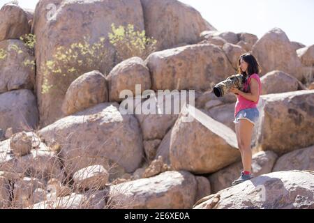 Namibie, désert du Namib, Madisa-camp, Kalkbron, photographe Banque D'Images