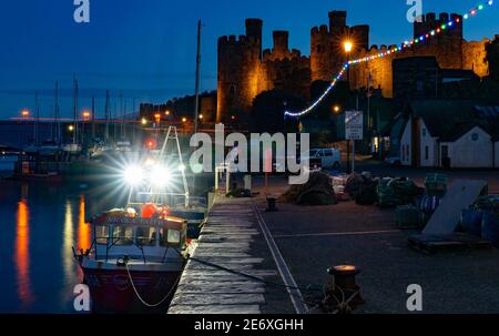 Bateau de pêche Nicola Faith, Conwy Quay, Nord du pays de Galles, 15 novembre 2019. Banque D'Images