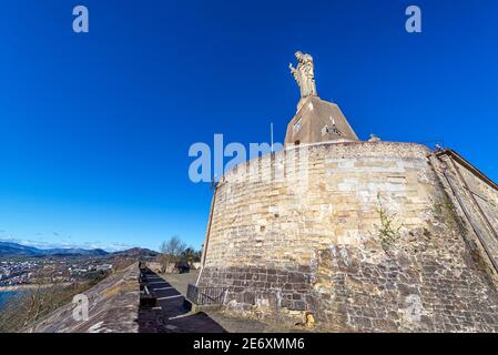 Vue de Jésus-Christ sur la baie de Saint-Sébastien, Espagne Banque D'Images