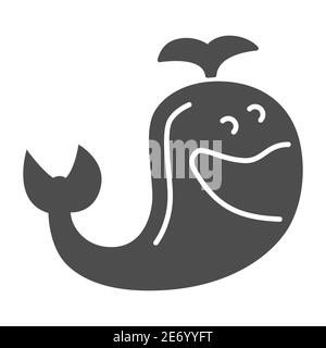 Icône en forme de baleine, concept de jouets pour enfants, signe d'animal de baleine sur fond blanc, icône en forme de jouet de baleine dans un style de glyphe pour le concept mobile et la conception de Web Illustration de Vecteur