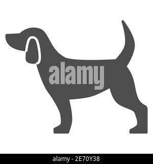 Icône en forme de chien, concept d'animaux de compagnie, signe de chiot sur fond blanc, icône de silhouette de chien debout dans le style de glyphe pour le concept mobile et la conception de Web. Vecteur Illustration de Vecteur