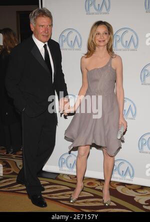 Harrison Ford et Calista Flockhart assistent à la 18e édition des prix annuels de la Guilde des producteurs d'Amérique à l'hôtel Hyatt Regency Century Plaza le 20 janvier 2007 à Los Angeles, Californie, États-Unis. Photo de Lionel Hahn/ABACAPRESS.COM Banque D'Images