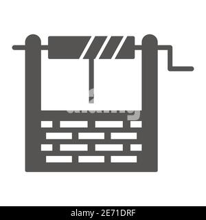 Icône de puits d'eau solide, concept de jardin et de jardinage, signe de dessiner-puits sur fond blanc, icône de puits dans le style de glyphe pour le concept mobile et la conception de Web Illustration de Vecteur