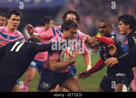 Le Stade Francais Juan-Martin Hernandez en action lors du match de rugby Top 14 français, Stade Francais contre Stade Toulousain, au Stade de France, à Saint Denis, France, le 27 janvier 2007. Le Stade Francais a gagné 22-20. Photo de Gouhier-Guibbbbaud/Cameleon/ABACAPRESS.COM Banque D'Images