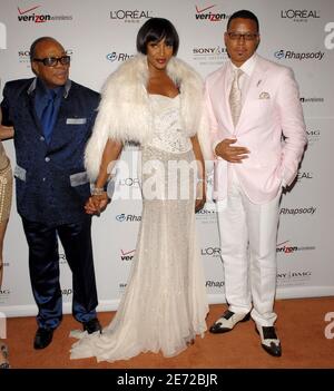 Naomi Campbell et Terrence Howard assistent à la soirée des Prix pré-GRAMMY 2007 de Clive Davis au Beverly Hilton Hotel, Los Angeles, CA, USA, le 10 février 2007. Photo de Lionel Hahn/ABACAPRESS.COM Banque D'Images