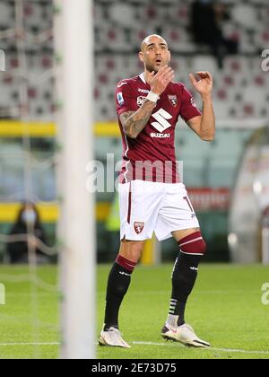 Turin, Italie. 29 janvier 2021. Turin, Italie, Stadio Olimpico Gran Torino, 29 janvier 2021, Simone Zaza (Torino FC) pendant Torino FC vs ACF Fiorentina - Italian football série A Match Credit: Claudio Benedetto/LPS/ZUMA Wire/Alamy Live News Banque D'Images