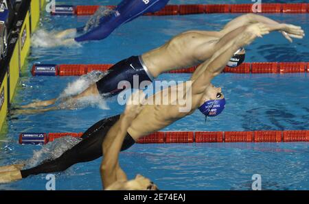 Liam Tancock, en Grande-Bretagne, participe à la demi-finale de course de 100 mètres pour hommes lors des 12e championnats du monde de la FINA, à la Rod laver Arena de Melbourne, en Australie, le 26 mars 2007. Photo de Nicolas Gouhier/Cameleon/ABACAPRESS.COM Banque D'Images