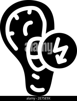 illustration vectorielle de l'icône représentant un glyphe de la taille de l'oreille Illustration de Vecteur