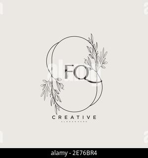 FQ Beauté vecteur logo initial art, écriture logo de la signature initiale, mariage, mode, bijoux, boutique, floral et botanique avec la température créative Illustration de Vecteur