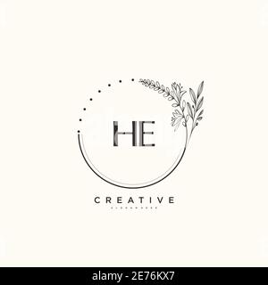 IL Beauté vecteur logo initial art, écriture logo de signature initiale, mariage, mode, bijoux, boutique, floral et botanique avec la température créative Illustration de Vecteur