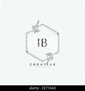 IB Beauté vecteur logo initial art, écriture logo de la signature initiale, mariage, mode, bijoux, boutique, floral et botanique avec la température créative Illustration de Vecteur