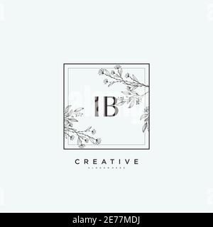 IB Beauté vecteur logo initial art, écriture logo de la signature initiale, mariage, mode, bijoux, boutique, floral et botanique avec la température créative Illustration de Vecteur