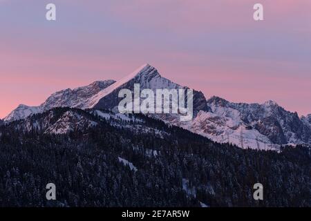 L'Alpspitze est un célèbre sommet de montagne de l'allemand Partie des Alpes Banque D'Images