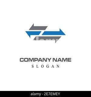 Vector illustration Logo icône flèche vers la conception du modèle. Illustration de Vecteur