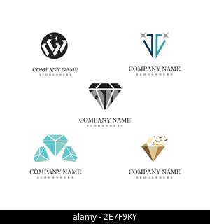 Logo vectoriel diamant modèle icône illustration design Illustration de Vecteur