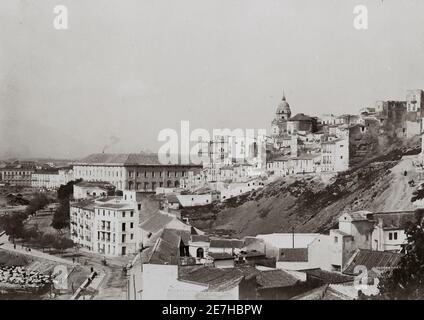 Photo du XIXe siècle : vue sur Malaga, Espagne Banque D'Images