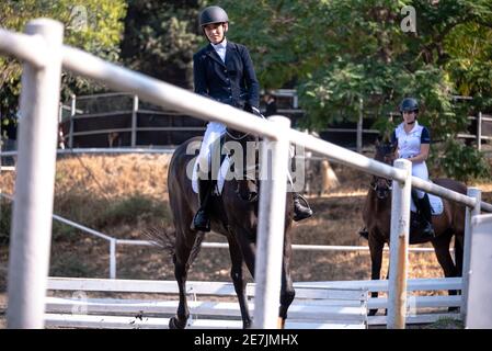 Concours de dressage octobre 2019 Israël Banque D'Images