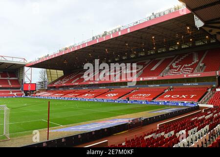 Nottingham, Royaume-Uni. 30 janvier 2021. NOTTINGHAM, ANGLETERRE. 30 JANVIER vue générale de la ville Ground, qui abrite la forêt de Nottingham pendant le match de championnat Sky Bet entre la forêt de Nottingham et Barnsley à la ville Ground, Nottingham, le samedi 30 janvier 2021. (Credit: Jon Hobley | MI News) Credit: MI News & Sport /Alay Live News Banque D'Images