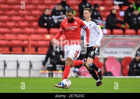 Nottingham, Royaume-Uni. 30 janvier 2021. NOTTINGHAM, ANGLETERRE. JAN 30TH Lewis Grabban (7) de la forêt de Nottingham en action pendant le match de championnat Sky Bet entre la forêt de Nottingham et Barnsley au City Ground, Nottingham, le samedi 30 janvier 2021. (Credit: Jon Hobley | MI News) Credit: MI News & Sport /Alay Live News Banque D'Images
