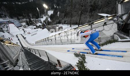 Willingen, Allemagne. 30 janvier 2021. Ski nordique, saut à ski : coupe du monde, grande colline, hommes. Halvor Egner Granerud, de Norvège, est en cours de procès de Mühlenkopfschanze. Credit: Arne Dedert/dpa/Alay Live News Banque D'Images